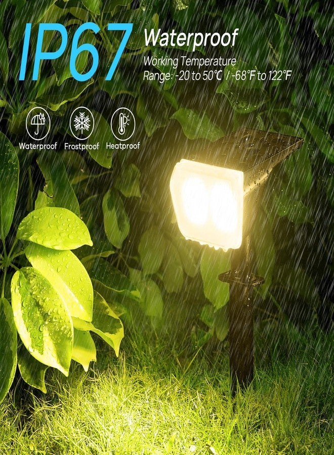 Consciot Solar Spot Lights Outdoor Waterproof, 24 LED Dusk-to-Dawn Solar Spotlight, 2 in 1 Adjustable Wall Lights, Warm White Solar Landscape Spotlights for Garden Yard Wall Walkway, 6 Pack - Image 5