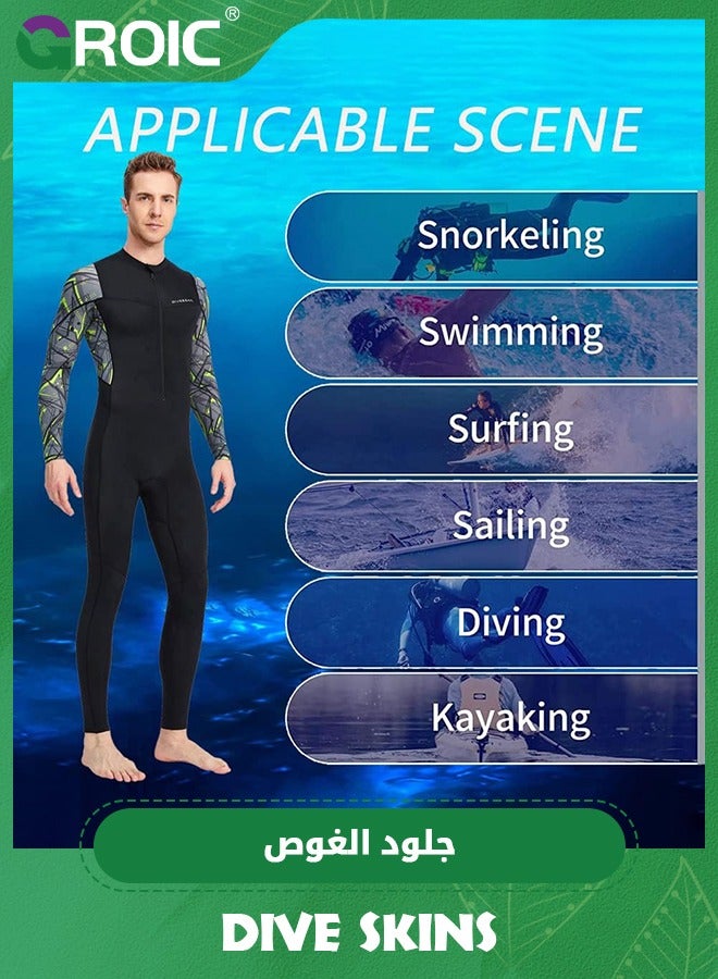 GROIC Wetsuit Dive Skins for Adults, Full Body Swimsuit Rash Guard Scuba Skin Thin Wetsuit, One Piece Long Sleeve Quick Dry Diving Skin UV Protection Surfing Wet Suit for Snorkeling Water Sport - Image 2
