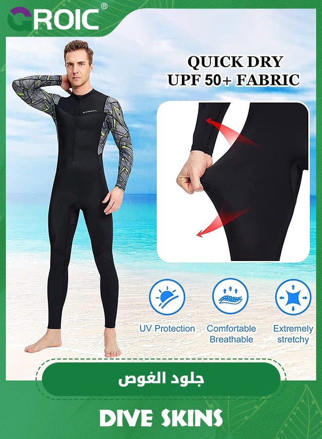 GROIC Wetsuit Dive Skins for Adults, Full Body Swimsuit Rash Guard Scuba Skin Thin Wetsuit, One Piece Long Sleeve Quick Dry Diving Skin UV Protection Surfing Wet Suit for Snorkeling Water Sport - Image 4