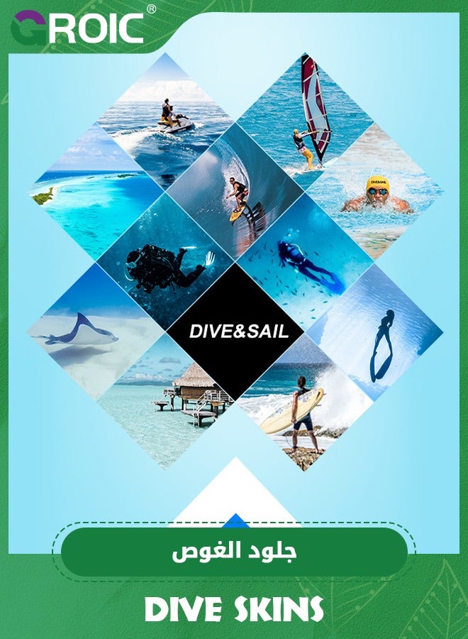 GROIC Wetsuit Dive Skins for Adults, Full Body Swimsuit Rash Guard Scuba Skin Thin Wetsuit, One Piece Long Sleeve Quick Dry Diving Skin UV Protection Surfing Wet Suit for Snorkeling Water Sport - Image 5