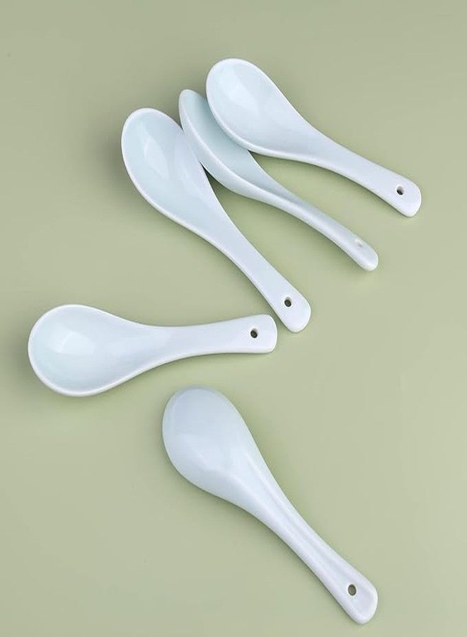 VEDHAK Ceramic Spoon Tableware Cutlery & Flatware Spoons Set, Home and Kitchen Tool Gifts for Friends Parents Family 5 pcs Spoons Set. - Image 5