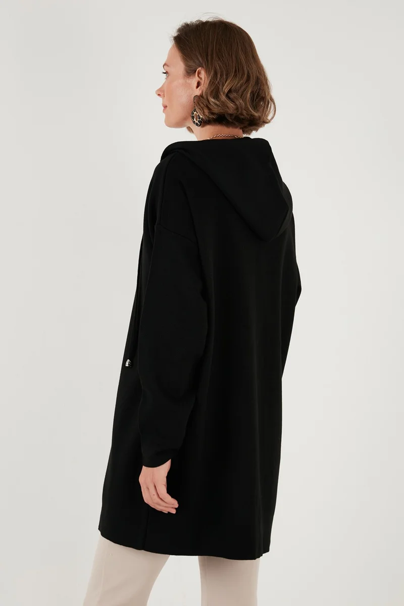 ليلا Modest Regular Fit Hooded Hijab Knitwear Cardigan