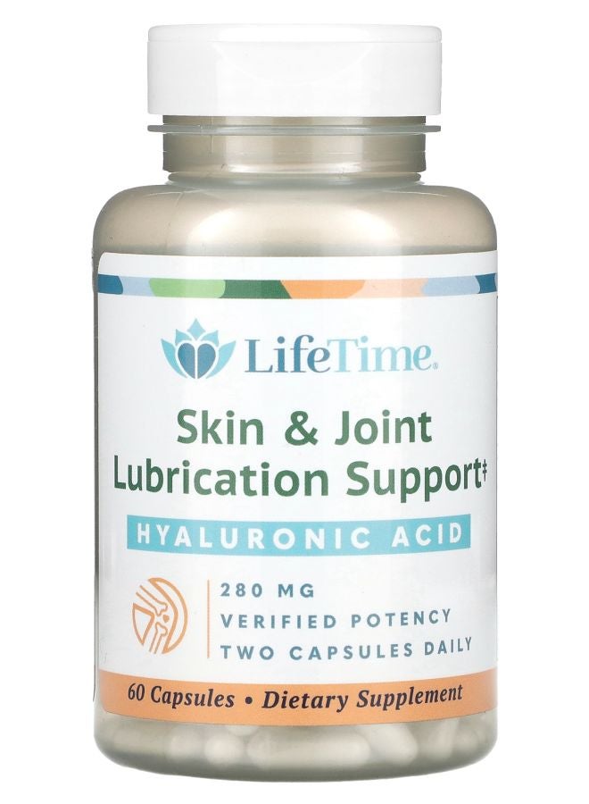 Lifetime Hyaluronic Acid Skin & Joint Lubrication Support 280 mg 60 Capsules (140 mg per Capsule)