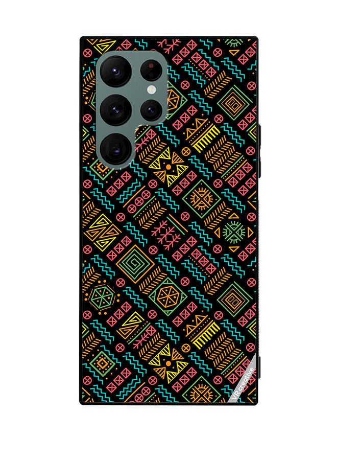 VR CREATIVE Protective Case Cover For Samsung Galaxy S22 Ultra 5G Mayan Patchwork Design Multicolour - Image 1