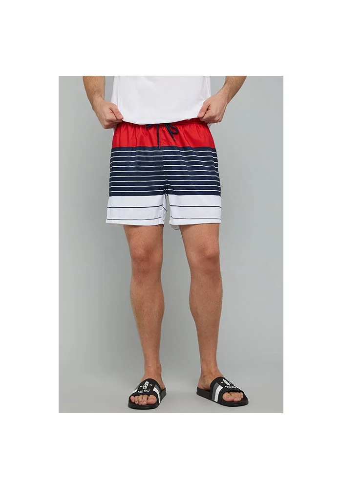 أر أند بي Color Block Swim Shorts with Drawstring Waist