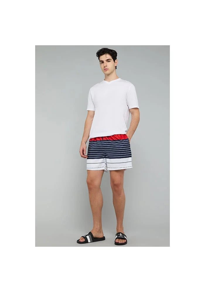 أر أند بي Color Block Swim Shorts with Drawstring Waist