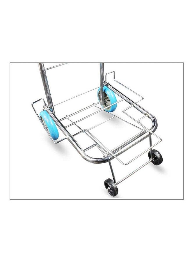 Gikvni Foldable Stainless Steel Luggage Cart With 4 Wheels and Elastic Rope - Hand Truck for Travel, Airport, Garden, Shopping, and Goods Carrying - Image 4