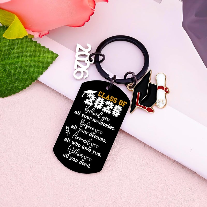 هدايا التخرج لعام 2025 لها وله، لطلاب الصف الدراسي 2025: مفاتيح مزينة كهدايا تخرج، هدايا ملهمة لطلاب المدارس الثانوية والجامعات، سواء للفتيان أو الفتيات، بلون أسود، مقاس S. - Image 4