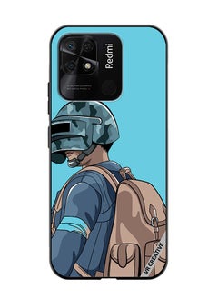 Protective Case Cover For Xiaomi Redmi 10C Helmet And In Military Uniform Design Multicolour