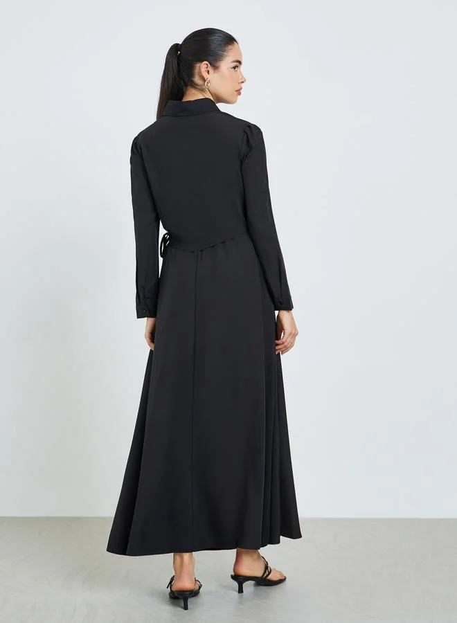 Amirah  Women Ruched Shirt and Maxi Skirt Modest Set for Women | Best Price UAE