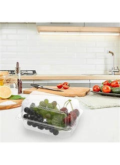 Arabest 100 Clear Plastic Hinged Food Containers with Seal Stickers - Disposable Takeout Boxes for Salads, Sandwiches, Hamburgers, Fruits, Cakes, Cookies  - Image 5