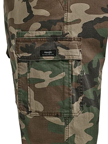 Wrangler Authentics بنطال كارغو مريح للرجال من رانجلر أوثنتيكس، أخضر بني تمويه، 36W x 32L - Image 3