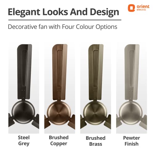 Orient Electric 1200mm Quasar Electroplated Decorative Ceiling Fan (Brushed Copper, Pack of 1) - Image 5