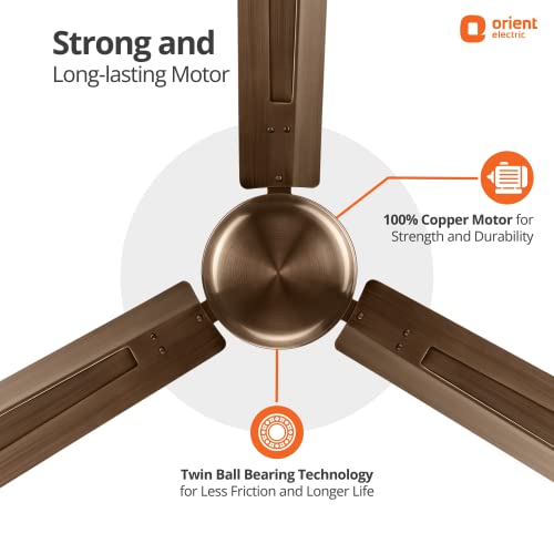Orient Electric 1200mm Quasar Electroplated Decorative Ceiling Fan (Brushed Copper, Pack of 1) - Image 3