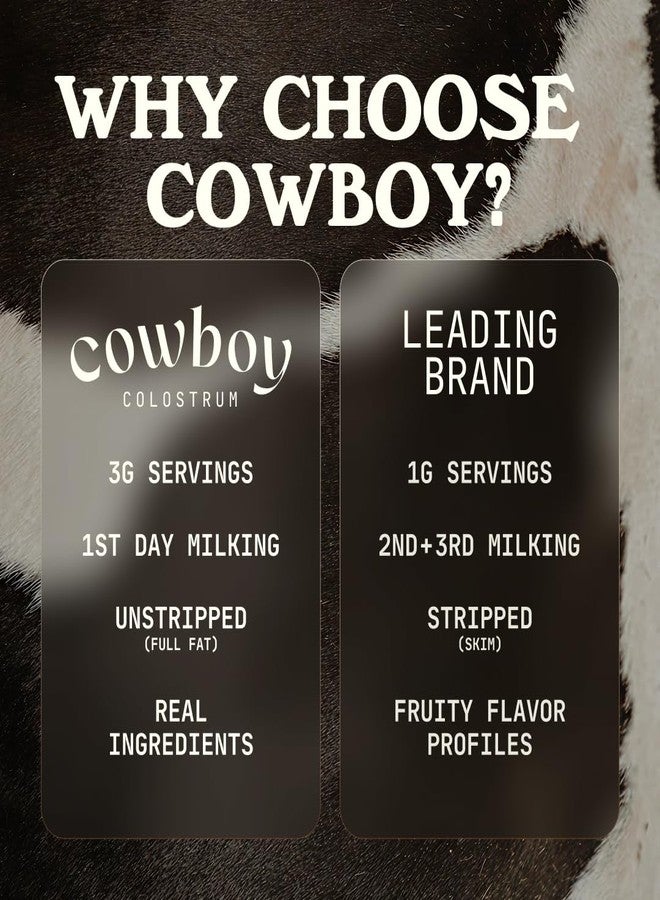 COWBOY COLOSTRUM كاوبوي - المكمل الغذائي الحصري الأول من نوعه، وهو عبارة عن مسحوق لبأ بقري كامل الدسم، مُستخلص من حليب الأبقار التي تتغذى على العشب، لصحة الجسم الكاملة - مسحوق لبأ بقري غني بالعناصر الغذائية النشطة بيولوجيًا - خالٍ من السكر (فانيليا، 40 حصة) - Image 3