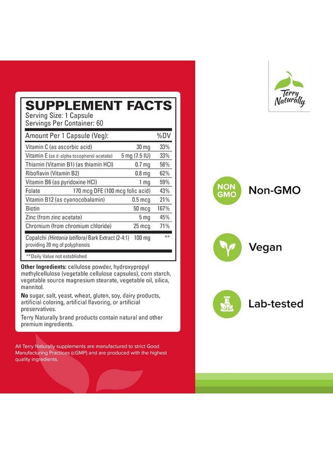 Terry Naturally Sucontral D - B-Complex & Folate Supplement - Carbohydrate Metabolism Support - Vitamin & Mineral Supplement with Zinc & Chromium - 60 Capsules (Pack of 2) - Image 2