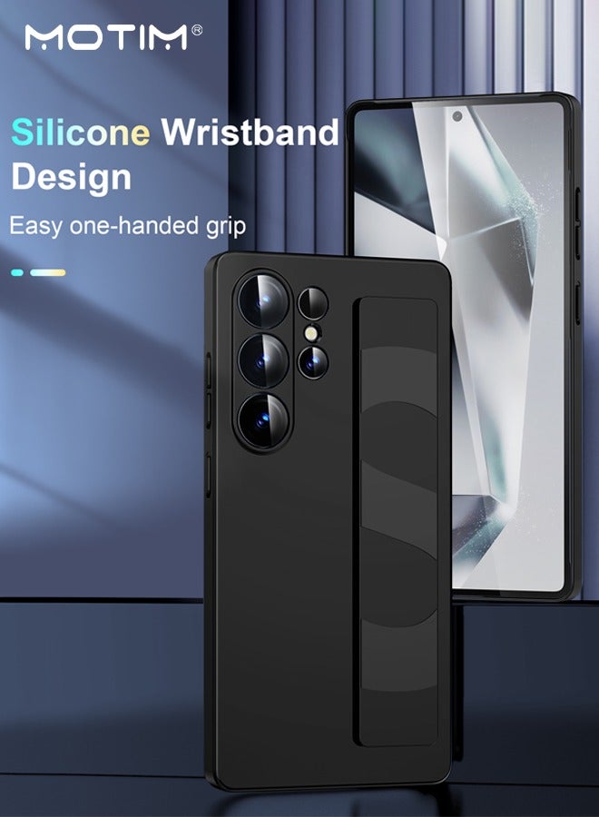 Motim Samsung Galaxy S25 Ultra Case Cover, Samsung Galaxy S25 Ultra Standing Grip Case, Wrist Strap Design, Full Body Coverage Shockproof Phone Cover, Anti-Fall Anti-Scratch Anti-fingerprint Protective Case  - Image 4