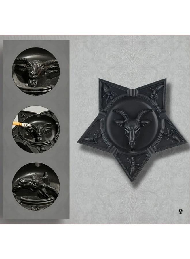 Black Sheep Head Ashtray Gothic Style Resin Easy Clean Desktop Decor Unique Gift - Image 5