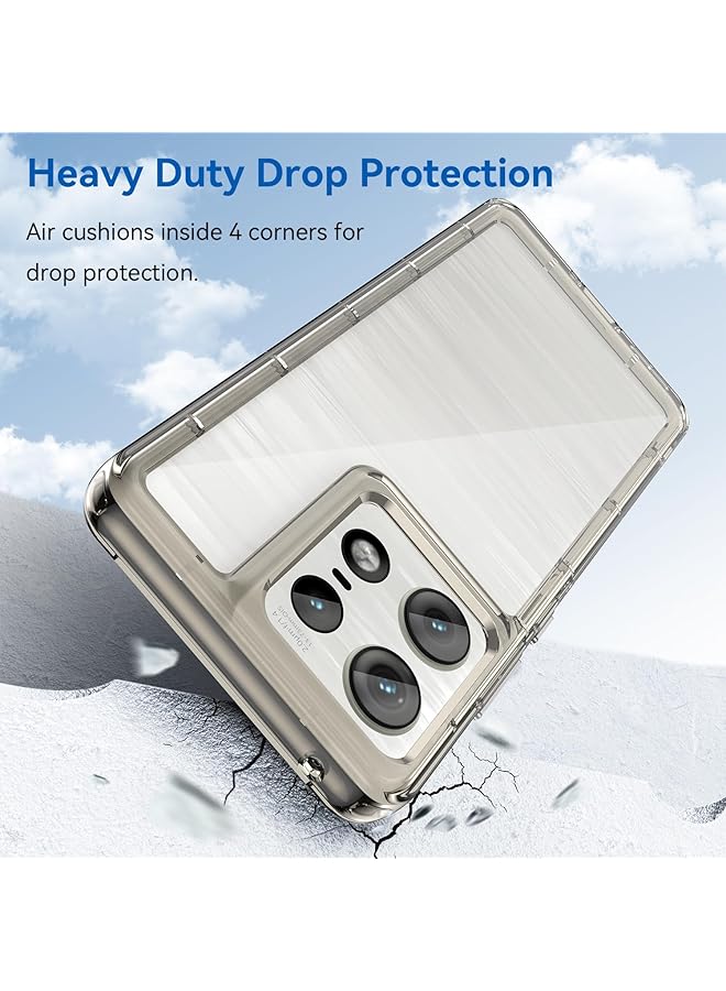 إيروريكس جراب خلفي شفاف لهاتف Motorola Edge 50 Pro، جراب خلفي شفاف مضاد للخدش، جراب واقٍ من مادة TPU رفيع وأنيق ممتص للصدمات لهاتف Motorola Edge 50 Pro، رمادي شفاف - Image 3