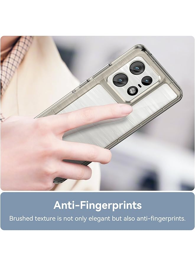 إيروريكس جراب خلفي شفاف لهاتف Motorola Edge 50 Pro، جراب خلفي شفاف مضاد للخدش، جراب واقٍ من مادة TPU رفيع وأنيق ممتص للصدمات لهاتف Motorola Edge 50 Pro، رمادي شفاف - Image 5