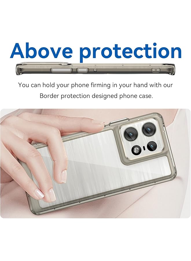 إيروريكس جراب خلفي شفاف لهاتف Motorola Edge 50 Pro، جراب خلفي شفاف مضاد للخدش، جراب واقٍ من مادة TPU رفيع وأنيق ممتص للصدمات لهاتف Motorola Edge 50 Pro، رمادي شفاف - Image 4