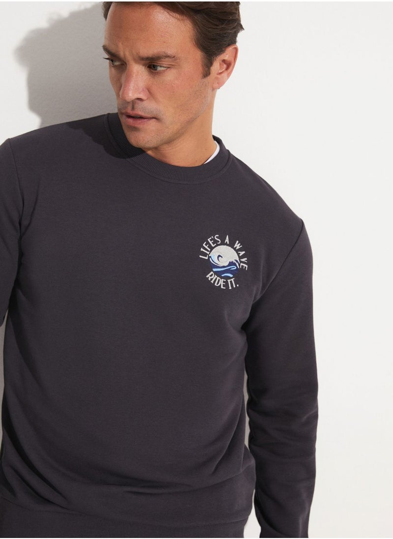 JUNE - Casual Embroidered Sweatshirt - Image 1