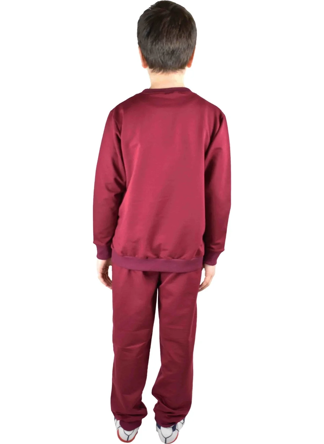 بلونس Men's Waiter Printed Claret Red Cotton Tracksuit Set