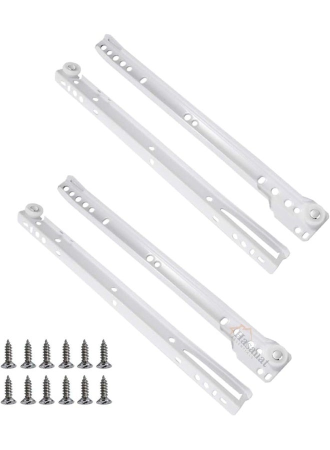 HASANAT ESSENTIALS أدراج هاسانات الأساسية مع عجلات - انزلاقات أدراج للطاولات وخزائن الملابس ووحدات التخزين (بيضاء) (12 بوصة) - Image 1