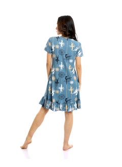 REDCOTTON Ballerina Slip On Short Cotton Nightgown - Steel Blue  - Image 2