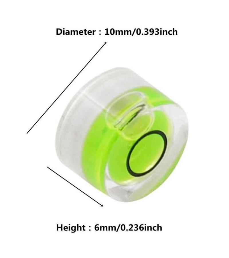 Set Of 5 Small Round Double Sided Adhesive Bubble Levels 10x6mm For Workshops Tools - Image 4