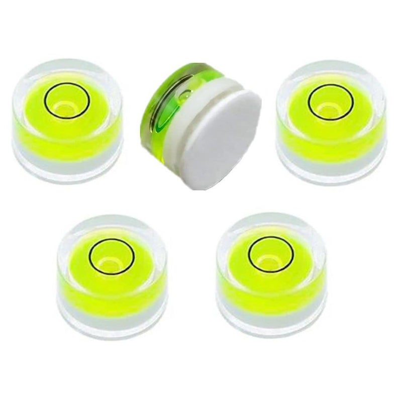 Set Of 5 Small Round Double Sided Adhesive Bubble Levels 10x6mm For Workshops Tools - Image 1