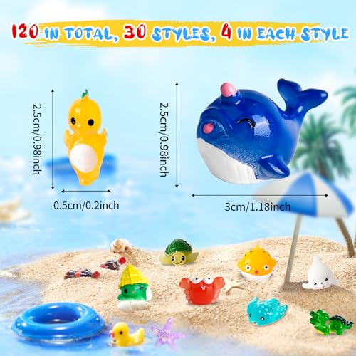 HSLCGF 30 PCS Miniature Ocean Theme Mini Resin Ocean Animals Ocean Mini Figurines Resin Axolotl for DIY Fish Tank Accessories Micro Landscape Aquarium - Image 5