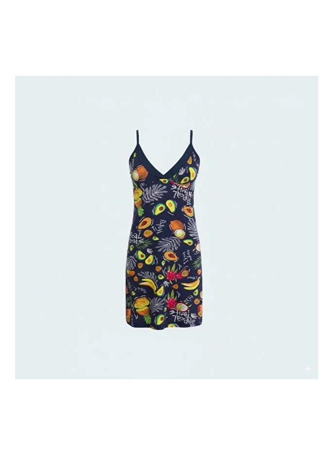 Women's Avocado Print Nightdress - Cotton Lycra Sleepwear & Loungewear Dress | Soft & Breathable | Made in Turkey - Image 5