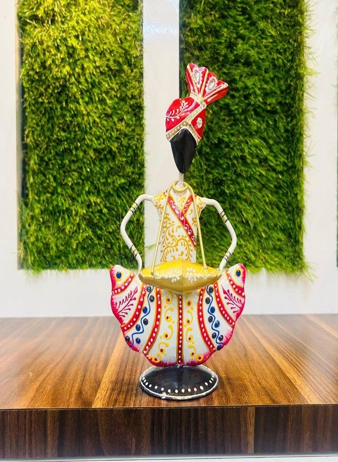 PEDEX Metal Rajasthani Sardar Musicians Set of 3 Showpiece, Table Decorative Items, Decorative Items for Home, Antique Gift Items, Vintage Showpiece, Home Decoration Items (Each Size 5X9 Inch) - Image 5