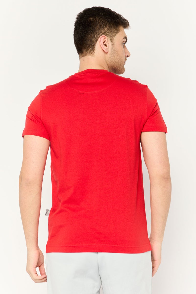 Plein Sport Men Sportswear Fit Short Sleeve Outdoor T-Shirt, Red  - Image 4