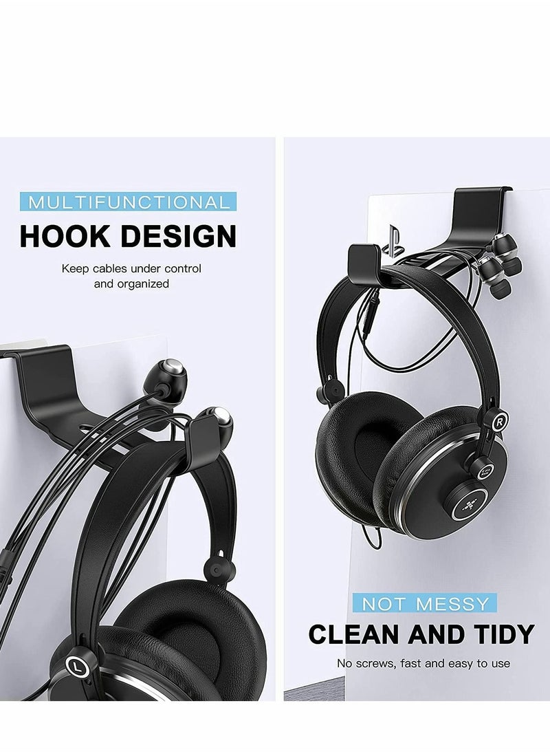 2 Pack Stand for PS5 3D Wireless Headset, Headphone and Controller Stand Hook that Makes Game Accessories Easy to Store, Black