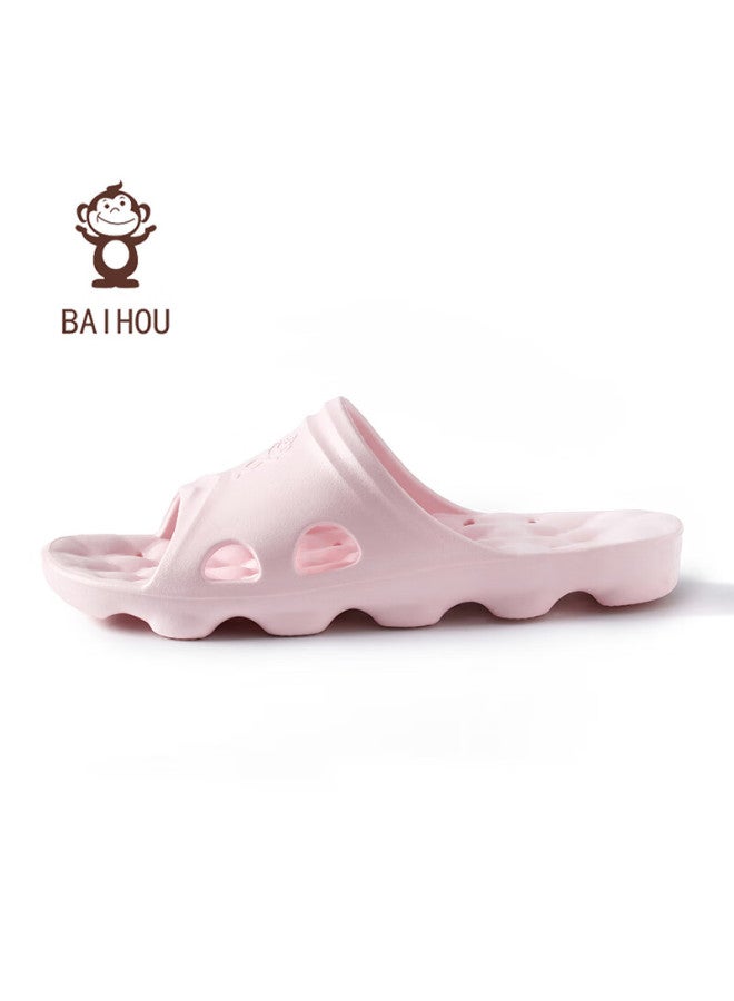 Baihou Side-draining Non-slip Massage Hollow Slippers For Men And Women, Couples, Students, Bathroom, Breathable Sandals, Pink, Size 40-41 - Image 1