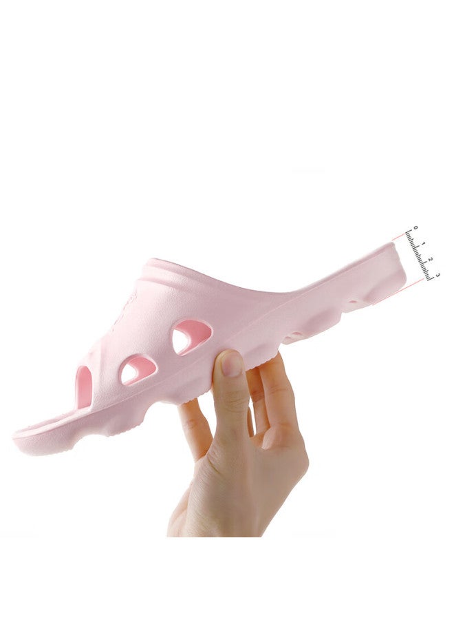 Baihou Side-draining Non-slip Massage Hollow Slippers For Men And Women, Couples, Students, Bathroom, Breathable Sandals, Pink, Size 40-41 - Image 5