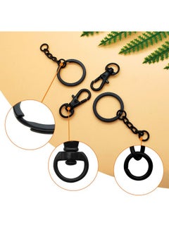 Oubaka 150Pcs Black Swivel Snap Hook Set Swivel Clasp Keychain Hook Lobster Clasp Split Key Rings With Chain And Jump Rings Bulk For Keychain Lanyard Jewelry Diy Crafts Supplies  - Image 4