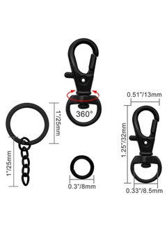 150Pcs Black Swivel Snap Hook Set Swivel Clasp Keychain Hook Lobster Clasp Split Key Rings With Chain And Jump Rings Bulk For Keychain Lanyard Jewelry Diy Crafts Supplies - pzsku/Z38BE9501730FCFF2A659Z/45/_/1724479111/9ccb9baa-de7b-45fa-9202-333dc61f8ff3