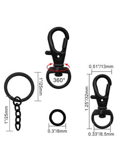 Oubaka 150Pcs Black Swivel Snap Hook Set Swivel Clasp Keychain Hook Lobster Clasp Split Key Rings With Chain And Jump Rings Bulk For Keychain Lanyard Jewelry Diy Crafts Supplies  - Image 5