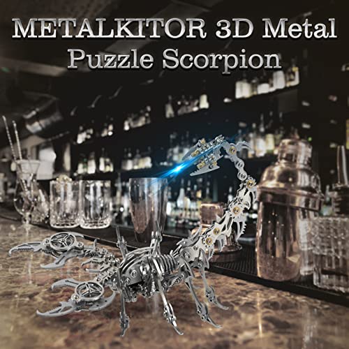Metalkitor Scorpion 3D Metal Puzzles Kits for Adults Teens 454 Pcs Mechanical Assembly Models 4 Hours to Build Ideal for Gifts and Decorations Silver - Image 5