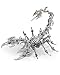 Metalkitor Scorpion 3D Metal Puzzles Kits for Adults Teens 454 Pcs Mechanical Assembly Models 4 Hours to Build Ideal for Gifts and Decorations Silver - Image 2