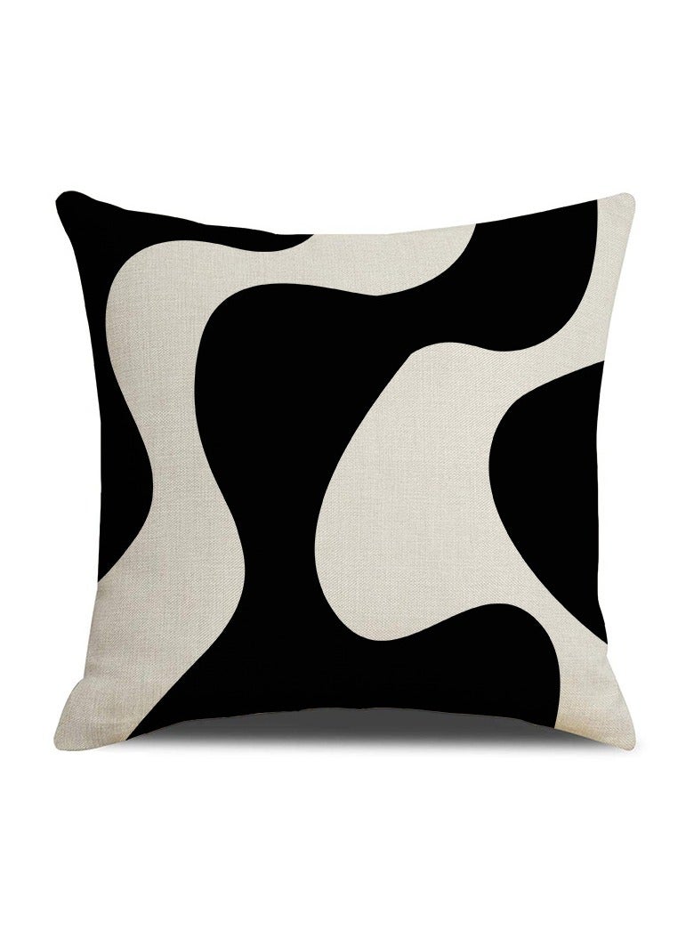 4Pcs Black u0026 White Geometric Print Pillow Covers, Home Decor Cushion Cases for Sofa, Office Nap Pillowcases - Image 5