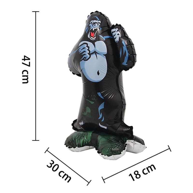 RUIANSI Selfstand 3D Animal Fox Koala Lion Elephant Panda Cow Rabbit dinosaur Triceratops Stegosaurus Baby shower Ball Foil Balloons Birthday Party Baby Shower Decorations Kids Toys (Base Gorilla) - Image 4