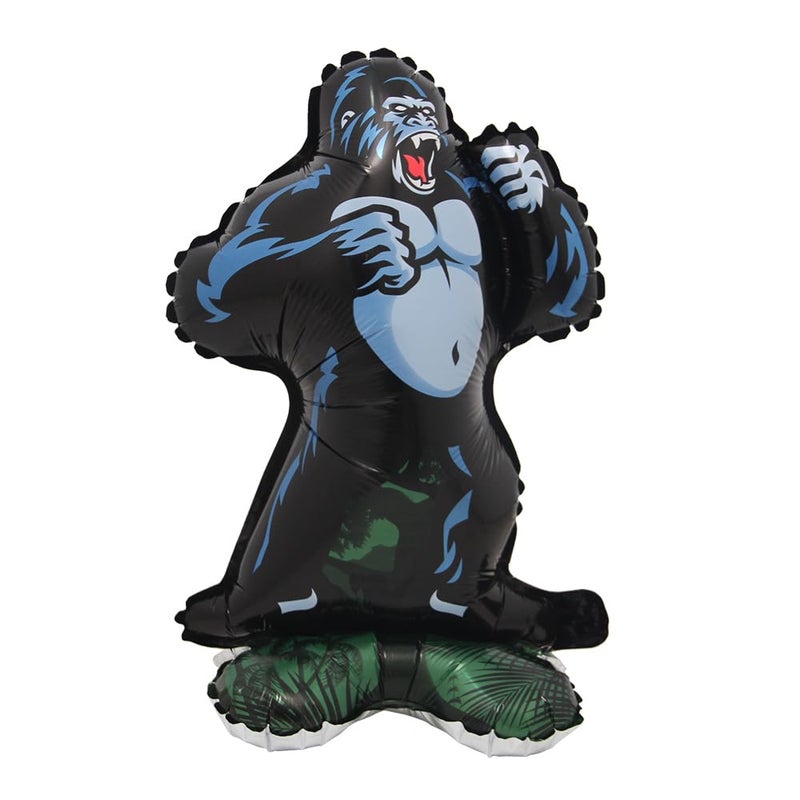 RUIANSI Selfstand 3D Animal Fox Koala Lion Elephant Panda Cow Rabbit dinosaur Triceratops Stegosaurus Baby shower Ball Foil Balloons Birthday Party Baby Shower Decorations Kids Toys (Base Gorilla) - Image 5