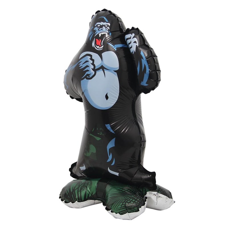 RUIANSI Selfstand 3D Animal Fox Koala Lion Elephant Panda Cow Rabbit dinosaur Triceratops Stegosaurus Baby shower Ball Foil Balloons Birthday Party Baby Shower Decorations Kids Toys (Base Gorilla) - Image 1