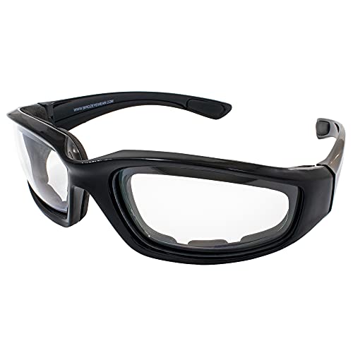 Birdz Eyewear Oriole Padded Motorcycle Glasses (Black Frame/Clear Lens) - Image 1