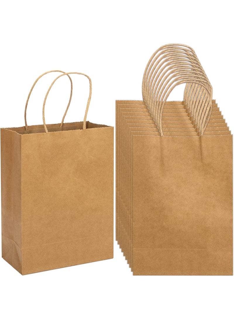 MsAnya 30 PCS Kraft Paper Bags with Handles Small Kraft Gift Bags for Birthday Party Favors, Weddings, Merchandise, Goodies, Baby Shower 15x21x8 cm - Image 1