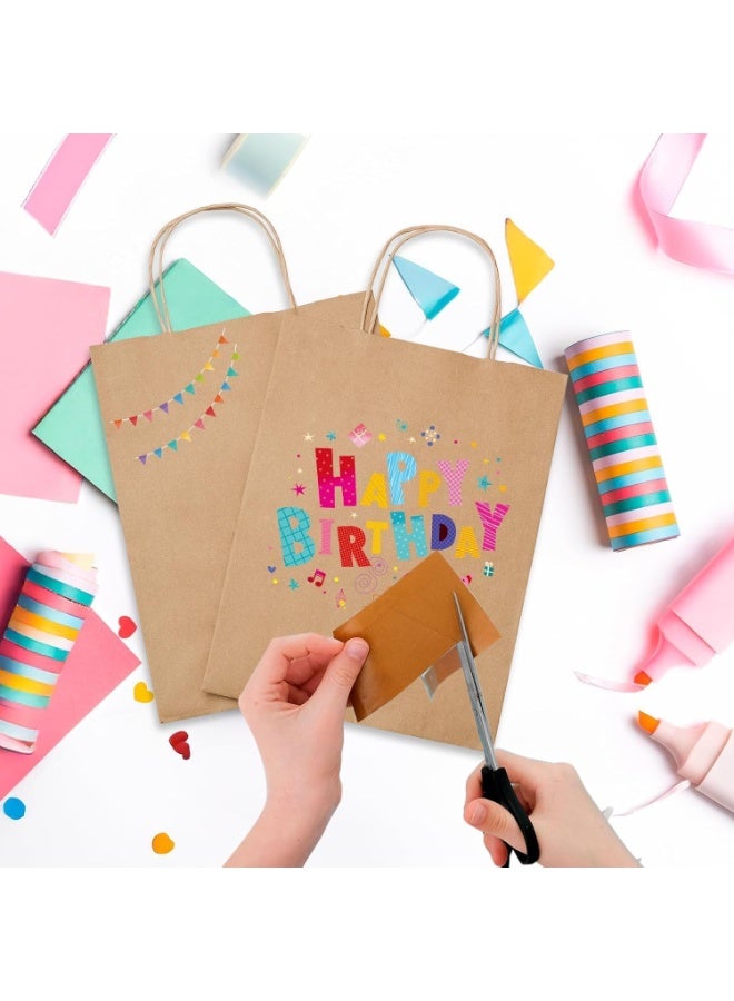 MsAnya 30 PCS Kraft Paper Bags with Handles Small Kraft Gift Bags for Birthday Party Favors, Weddings, Merchandise, Goodies, Baby Shower 15x21x8 cm - Image 4